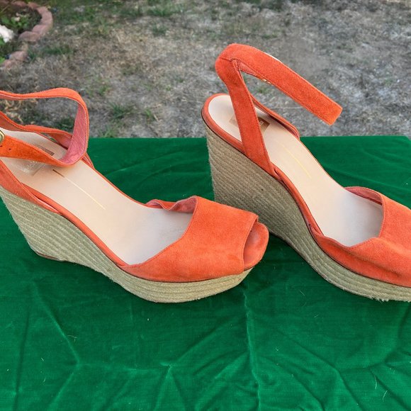 Dolce Vita Orange Suede Style Espedrilles Sandal Style Shoes women's size 10 - Picture 3 of 7